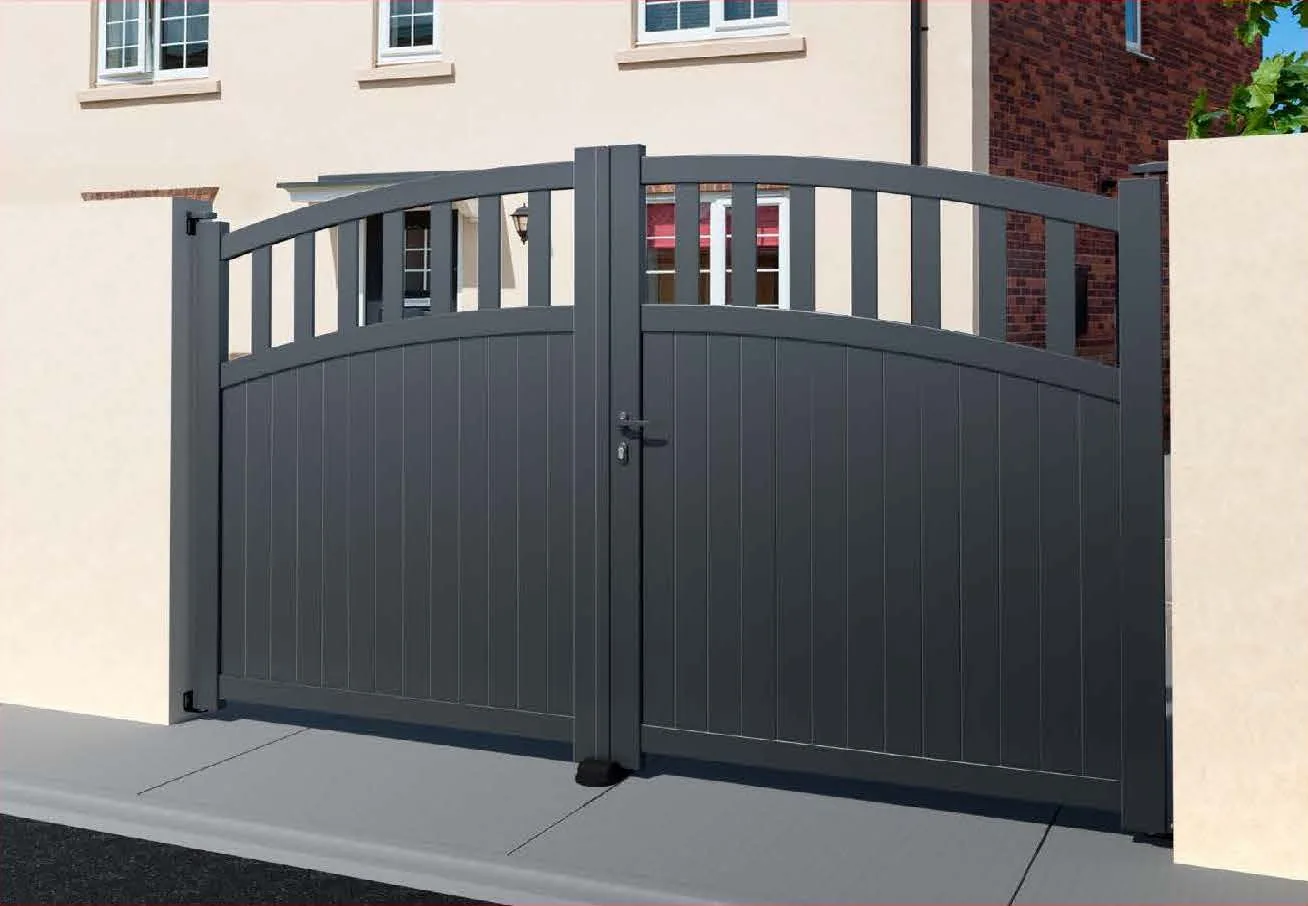 Astwell catalogue design: dark panels with an arched open top