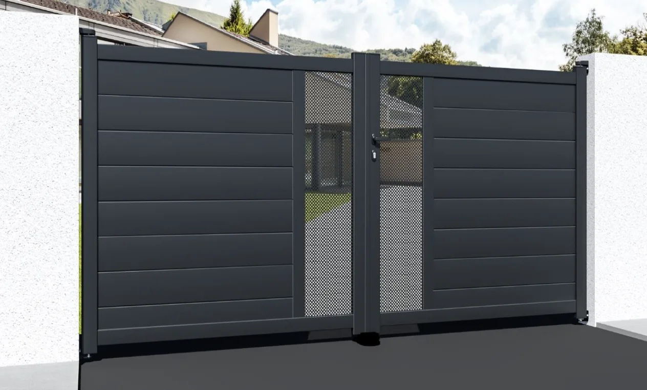 Beckington catalogue design: horizontal panels with a central perforated detail