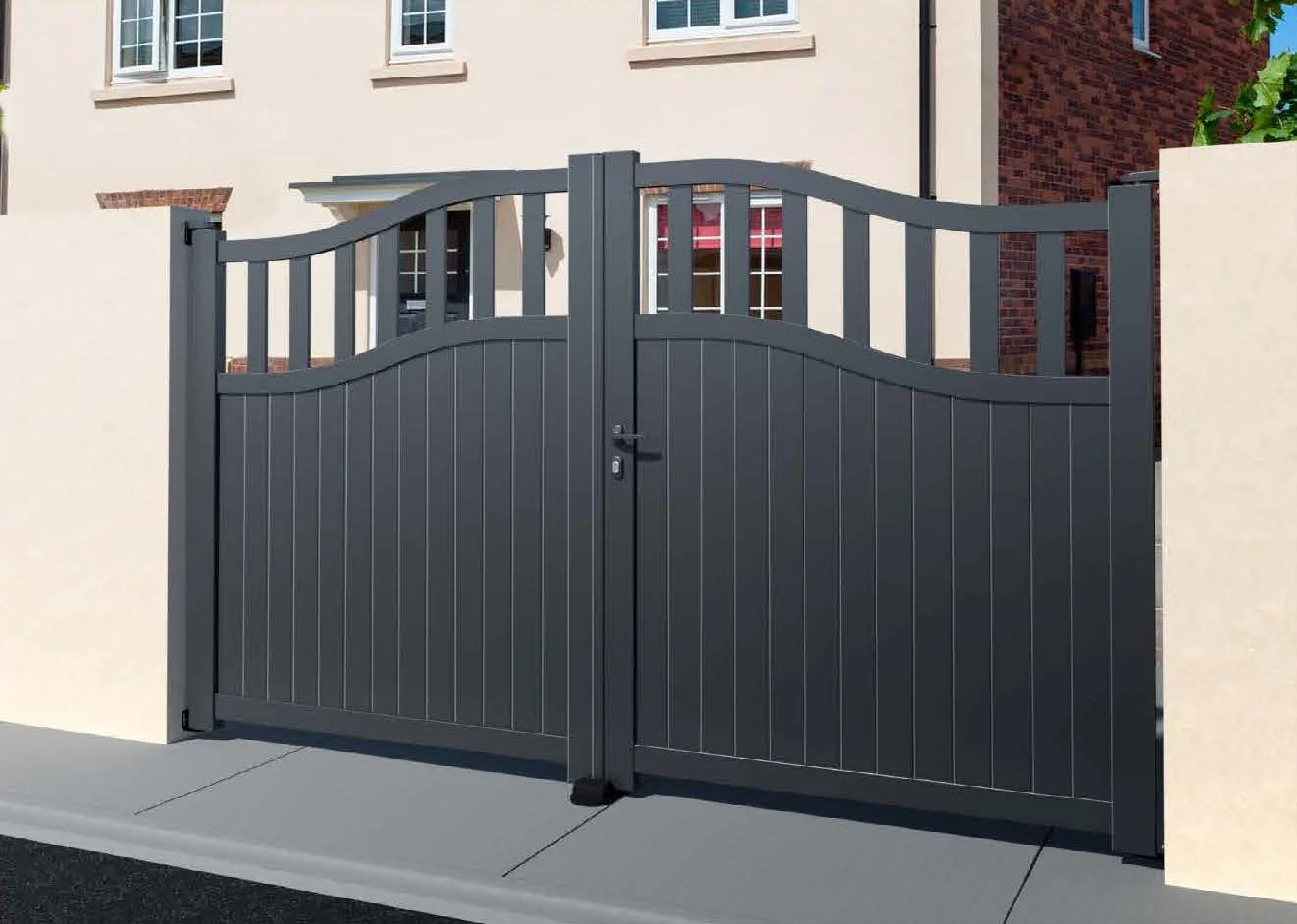 Kendal catalogue design: vertical panels with a curved open upper section